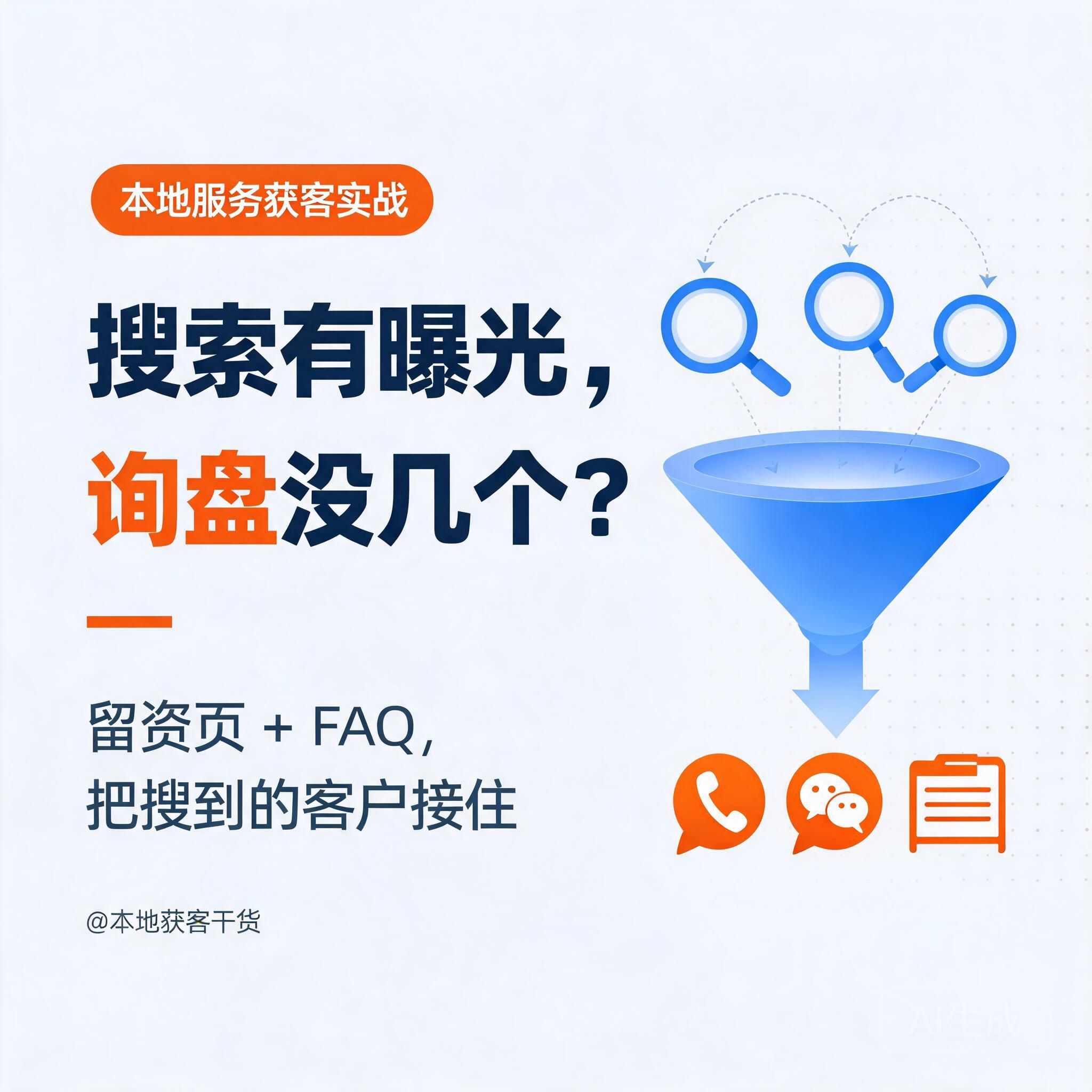 搜索有曝光，询盘没几个？本地服务企业先把「留资页+FAQ」这对组合做顺